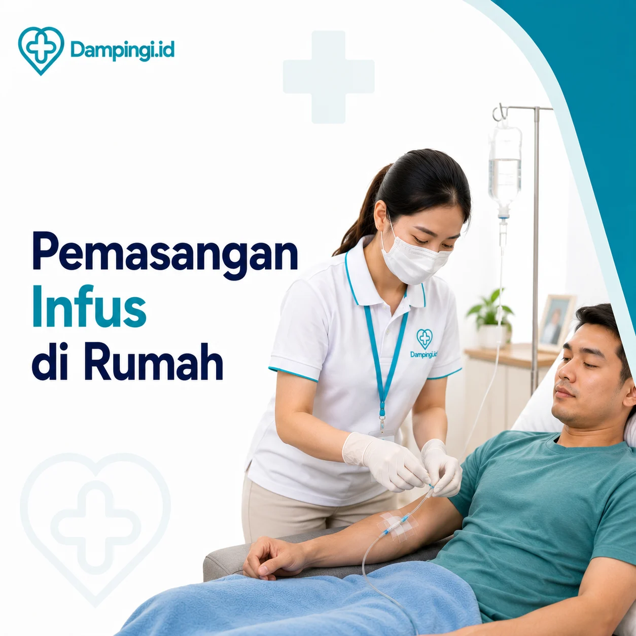 Sewa Pemasangan Infus di Rumah Dampingi.id di Padang | Dampingi