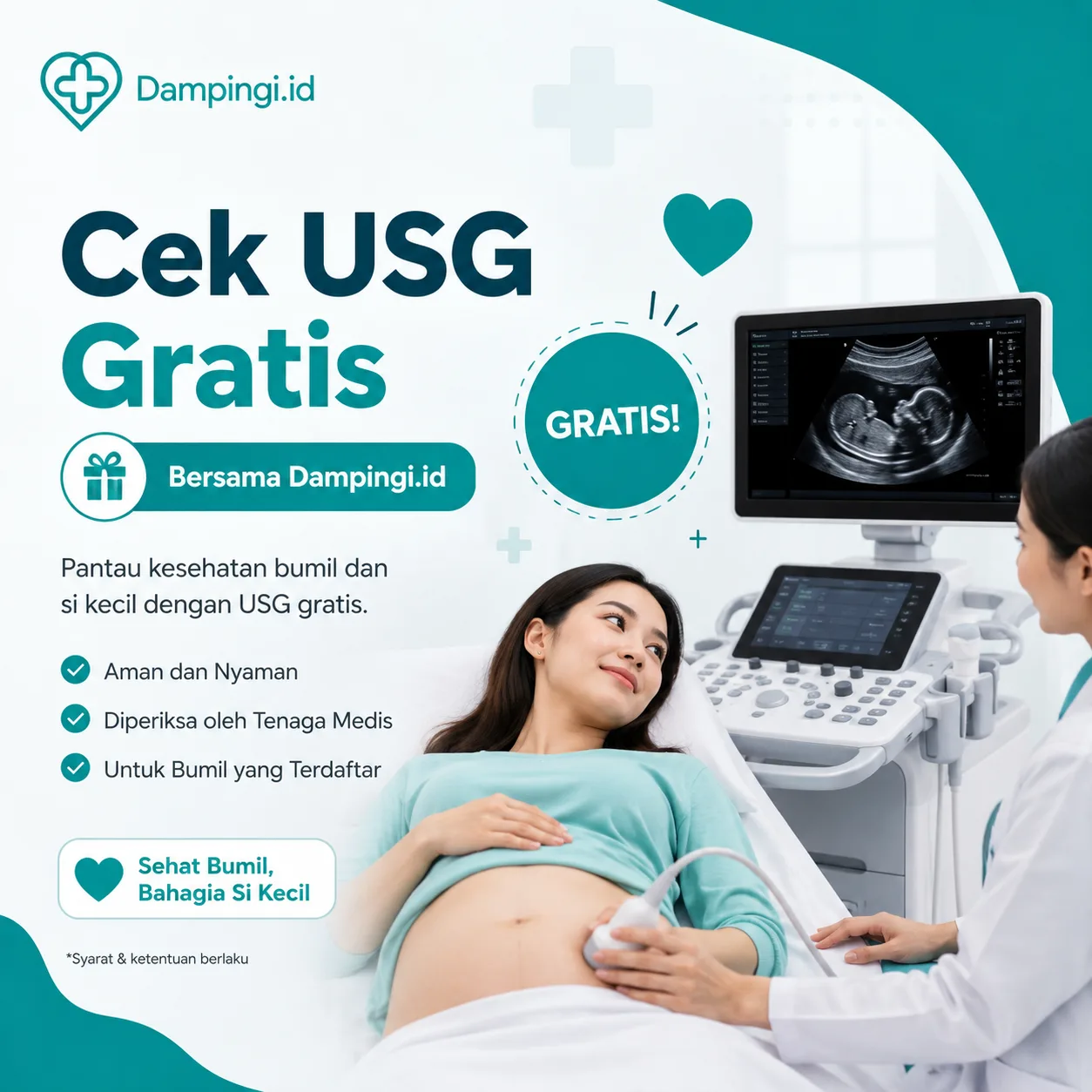 Sewa Cek USG Gratis di Padang | Dampingi